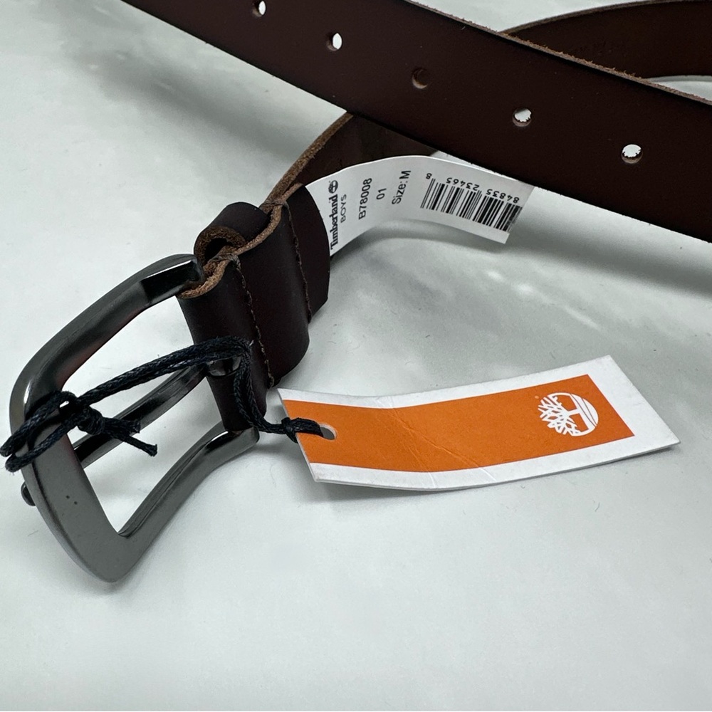 Timberland Boys Medium 26-28 Brown Leather Belt - Picture 4 of 6